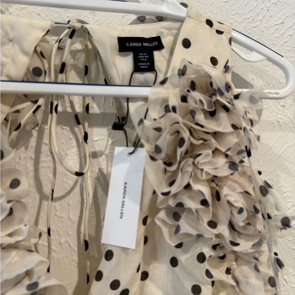 Karen Millen Black and White Polka Dot Maxi Dress - Picture 7 of 7